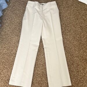 Ann Taylor Cream Wide-Leg Trousers